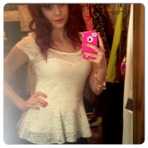 Candie's lace peplum top